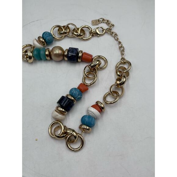 DANNIJO Multi Pearl Multi Color Beads Sodalite Quartz Gold Plated Chain Necklace - Picture 16 of 16